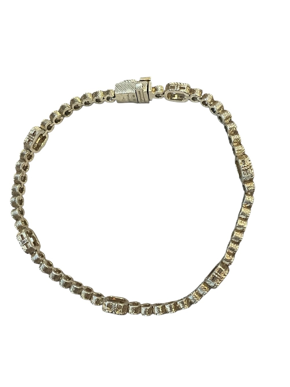 Judith Ripka CZ Sterling 925 Gold Clad Tennis Bracelet - Sparkling Link Design - Picture 4 of 12